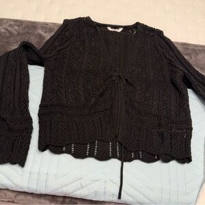 Black knit over sweater (jacket)